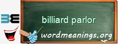 WordMeaning blackboard for billiard parlor